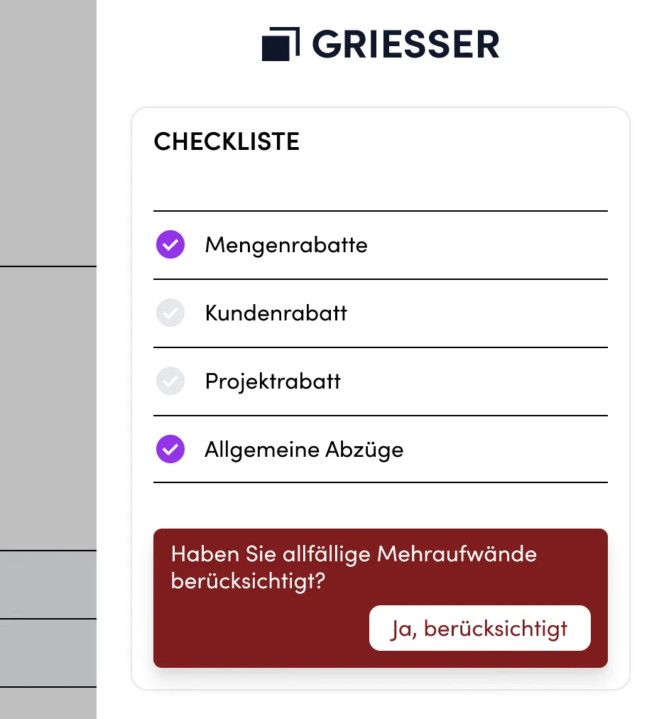 Calculation Checklist